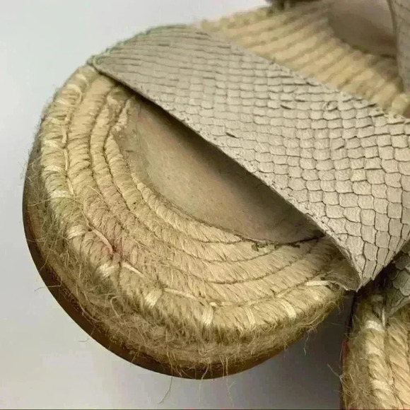 Eileen Fisher sandals size 10 taupe leather snakeskin embossed Espadrilles - Picture 9 of 12